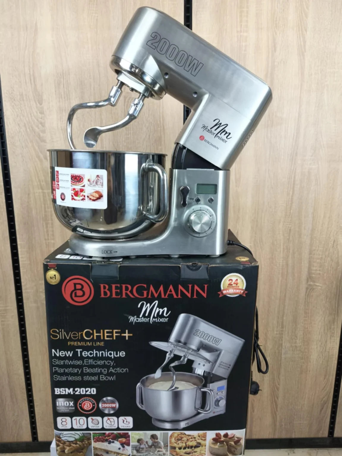 Pétrin double crochet Bergmann 2000 W 10L BSM-2020