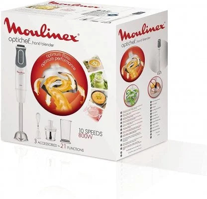 Mixeur Plongeant Moulinex 800W, 10 vitesses + Pulse, Pied métal amovible – Moulinex Original DD642110