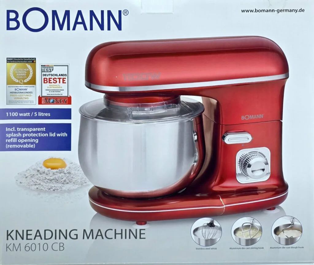 Pétrin Multifonction 5L 1100W Bomann KM 6010 CB Rouge