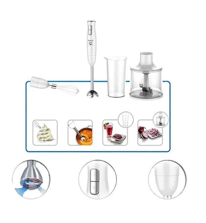 Mixeur plongeant inox 3 en 1 – 300W Robuste MP 3en1