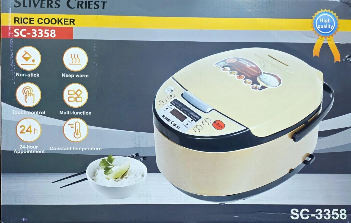 Cuiseur a Riz Electrique Multifonctions 5L Slivers Criest SC-3358