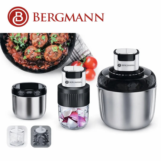 Hachoir inox 3 en 1 – 800 W Avec 02 Bol Bergmann BC3000