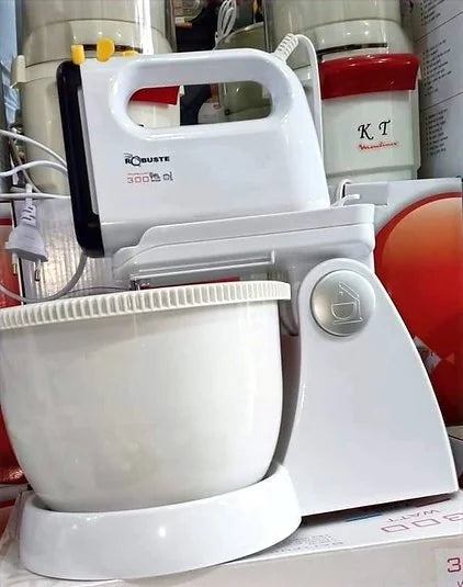 Batteur avec bol rotatif 300W Blanc Robuste T300