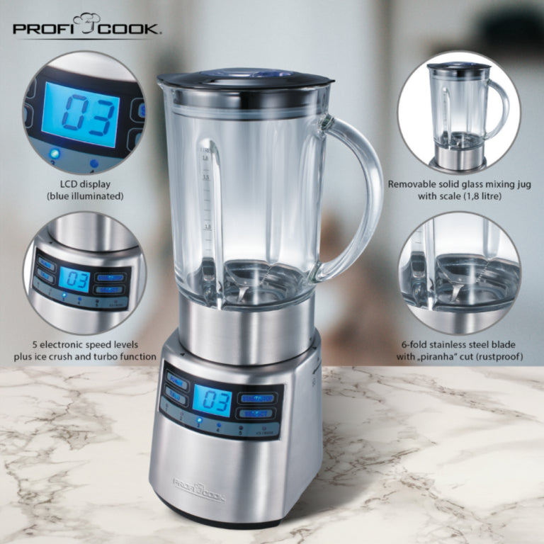 Blender en verre Multifonctions 1.8L 1200W ProfiCook PC-UM 1006