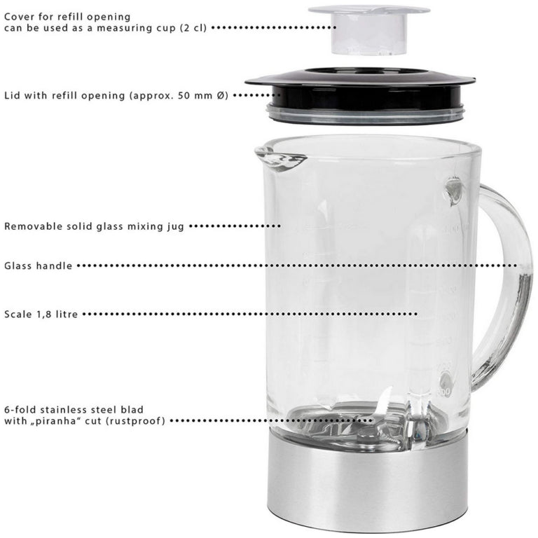 Blender en verre Multifonctions 1.8L 1200W ProfiCook PC-UM 1006