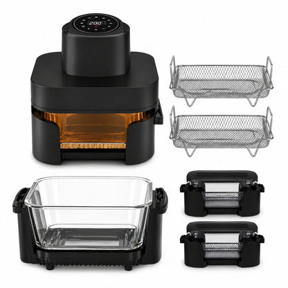 Airfryrer Digital 4 en 1 Avec Bac en verre 6L+4.2L 1600W Sonashi SAF-642G
