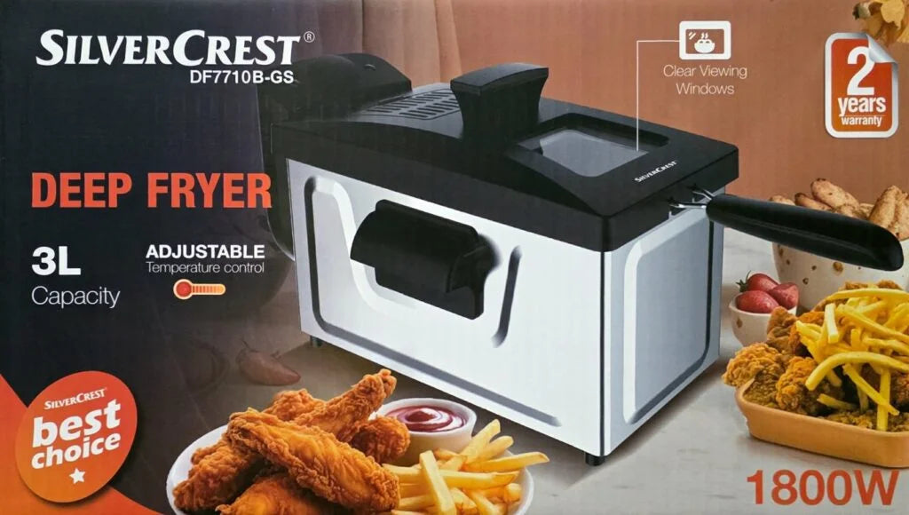 Friteuse inox 3L 1800W SilverCrset DF7710B-GS