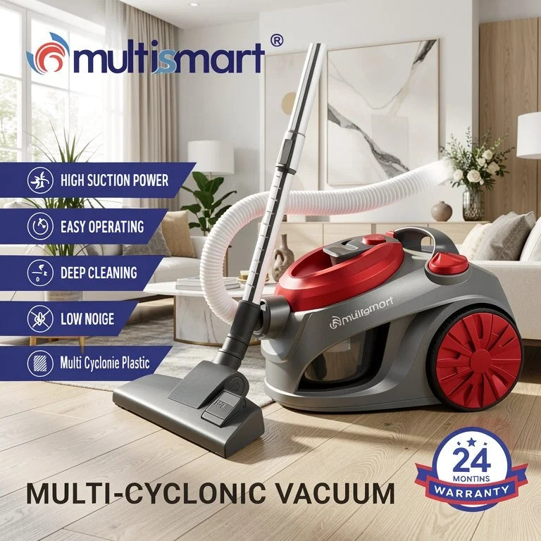 Aspirateur 2 en 1 Multismart Sans Sac Multi-Cyclonique 1600W Multismart MS-VC1024