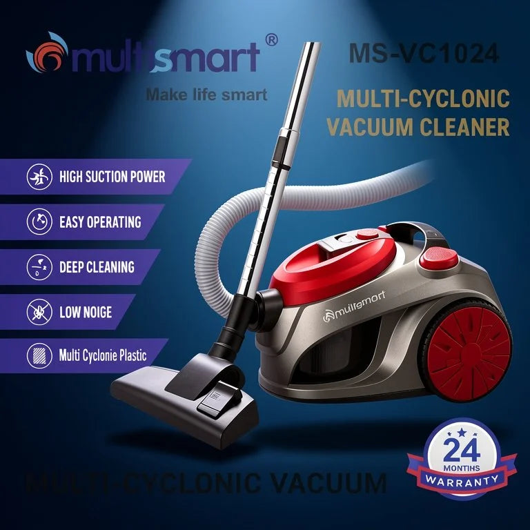 Aspirateur 2 en 1 Multismart Sans Sac Multi-Cyclonique 1600W Multismart MS-VC1024