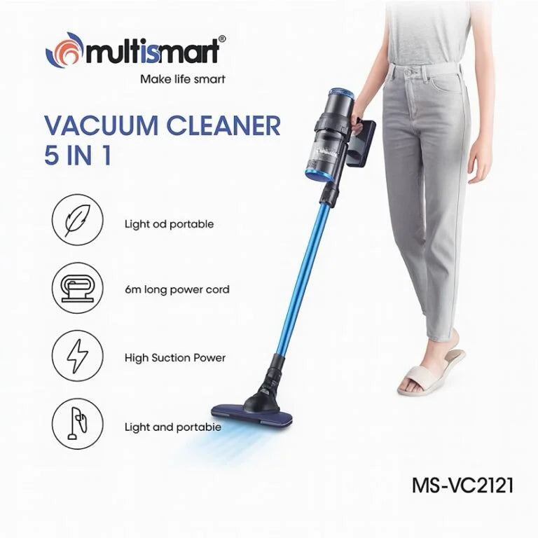 Aspirateur Balai 5 en 1 – 500Wavec Fil Multismart MS-VC2121