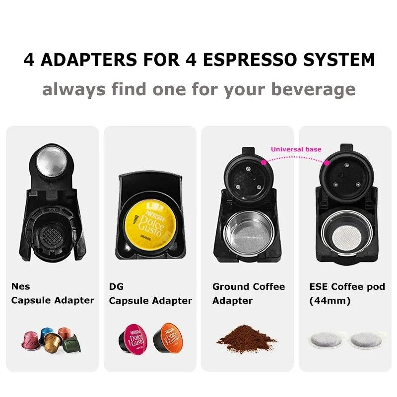 Cafetière inox 4 en 1 Multi-Capsules et Café Poudre19 Bar 1450W Brendmann BS-600L