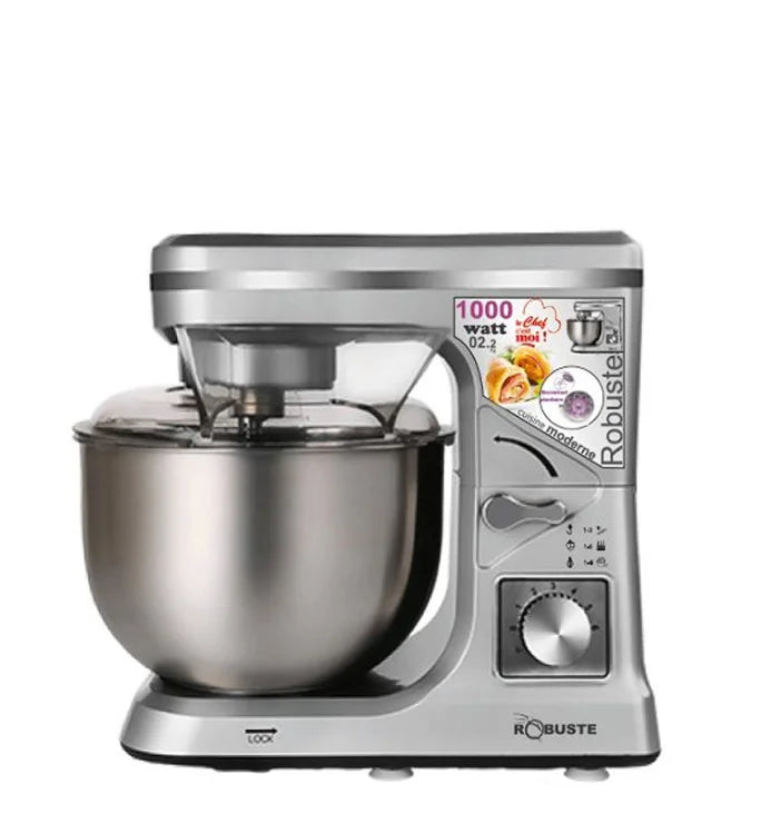 Robot Pétrin inox 5L 1000 W 06Vitesses GRIS Robuste PK2