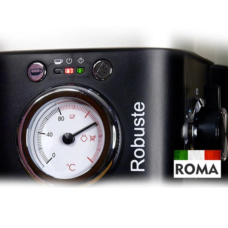 Machine à café a Bras inox 15 bar 1100W 1.2L Café Poudre Robuste Roma