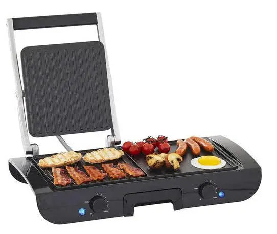 Planche a Grille et Panineuse inox 2 en 1 – 1500W 38×20 CM Multismart MS-GL1111